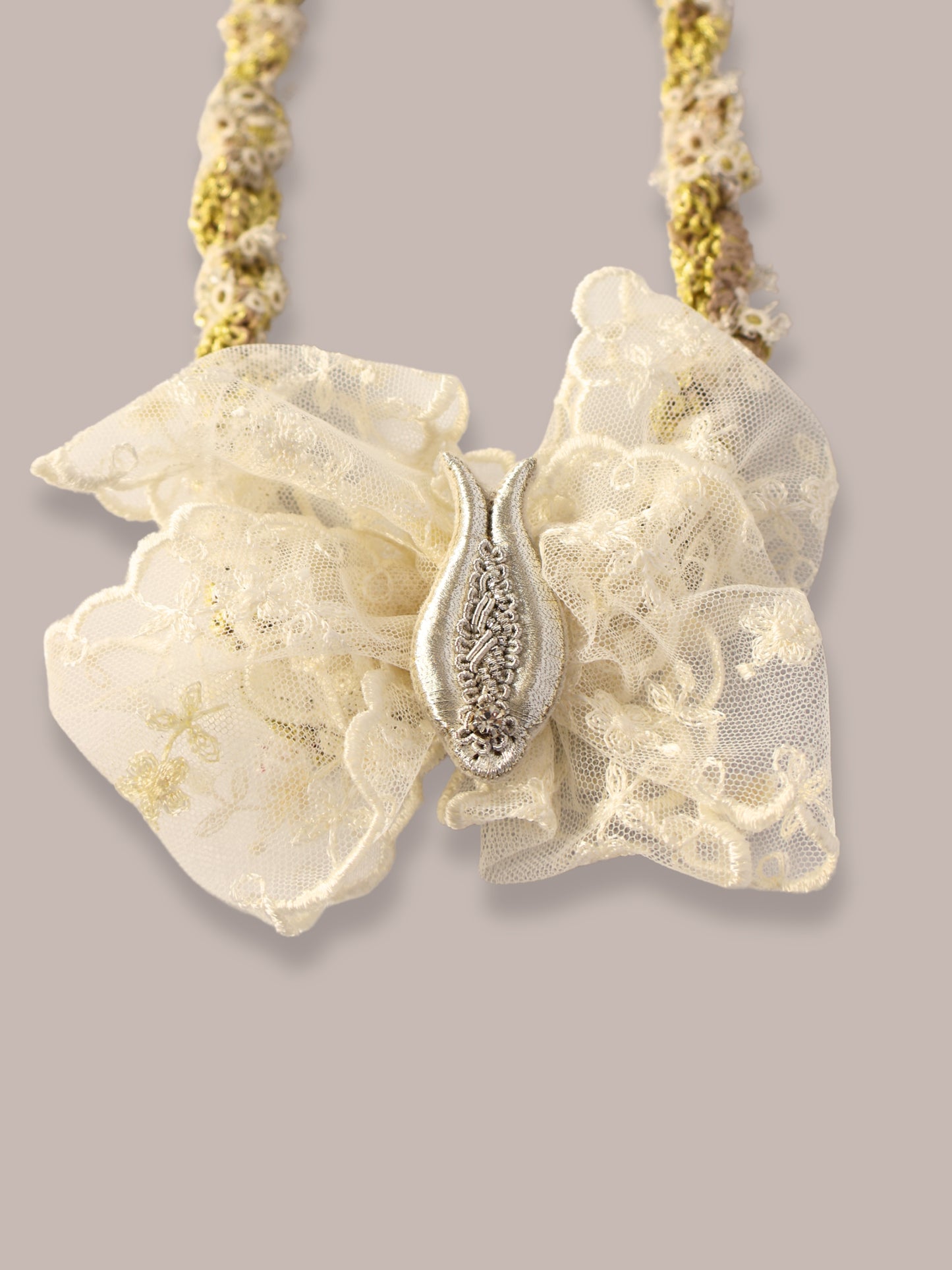 Zarife – Muted Gold and Tulle Elegance Necklace