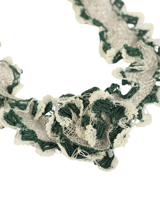 Breath of Nature – Silver Mortar and Needle Lace Necklace