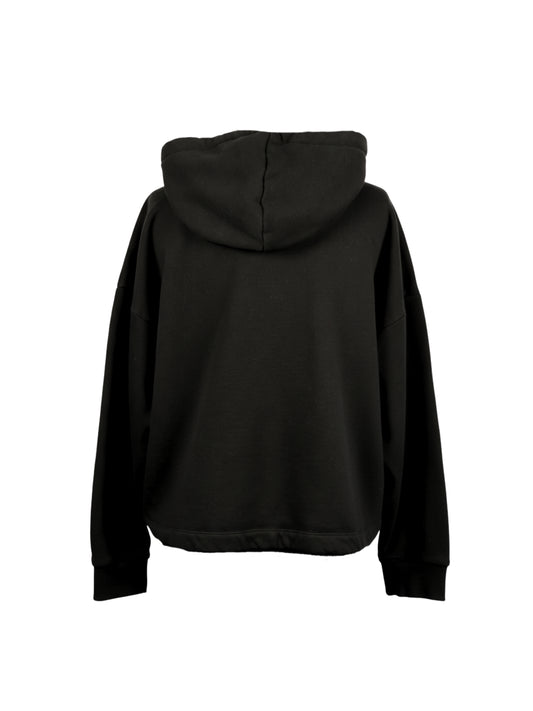 Simli Gece – Gümüş Detaylı Kapüşonlu Oversize Sweatshirt