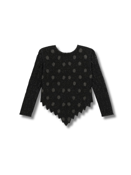 Gecenin İzleri – Siyah Üzeri İnci Formlu Taşlı Ceket