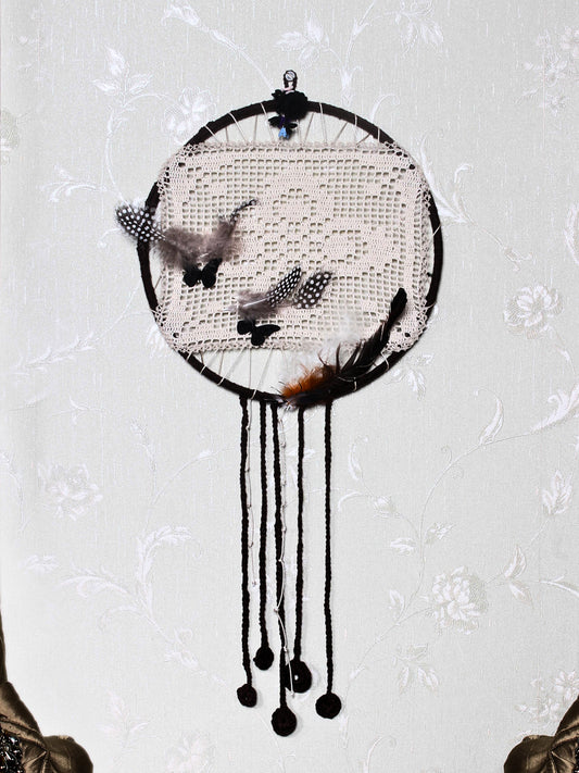 Coffee Dream - Aantika Handmade Lace and Crochet Decorated Handmade Dreamcatcher