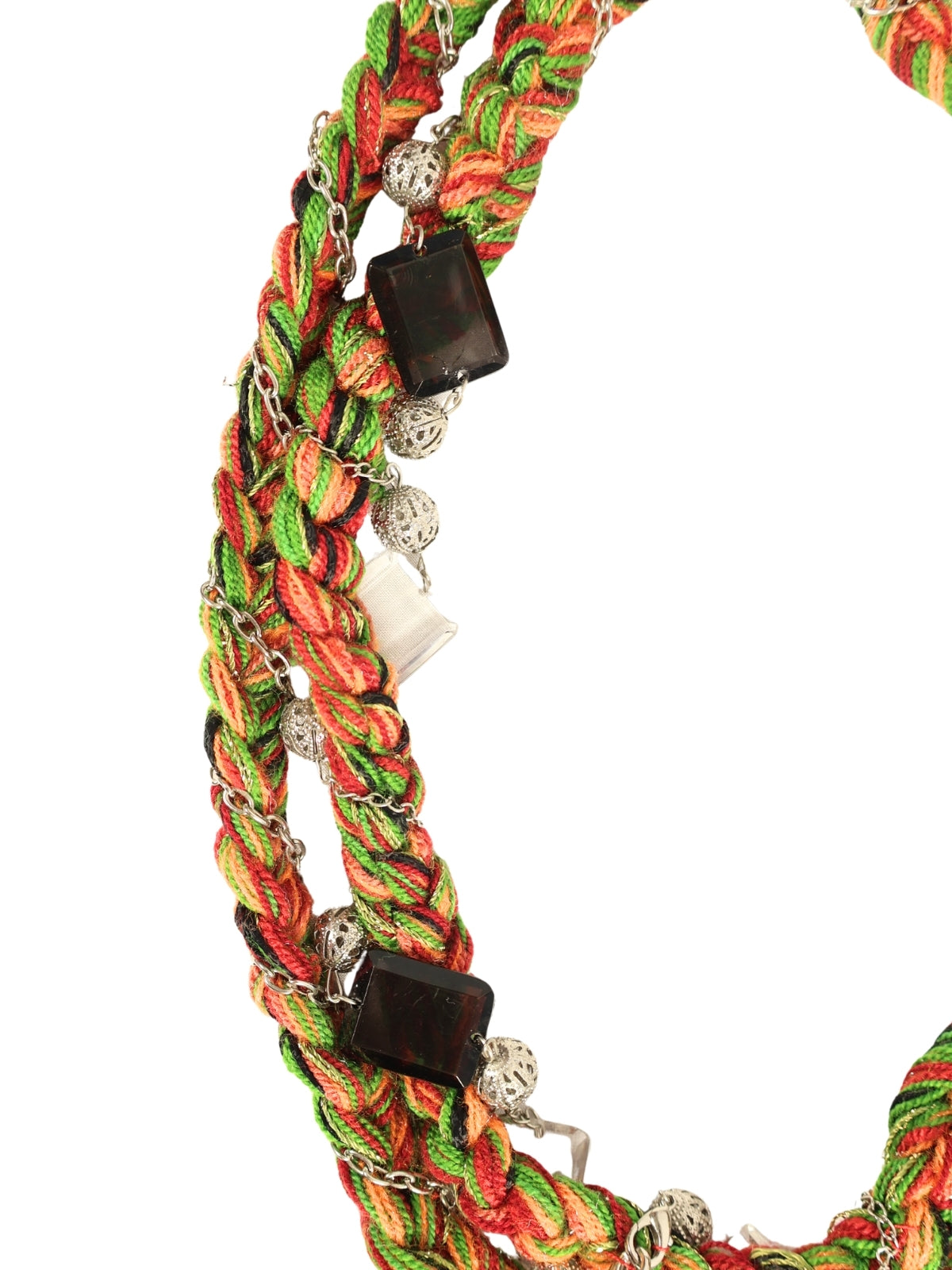 Chain Flower – Silver Chain Necklace with Colorful Stones