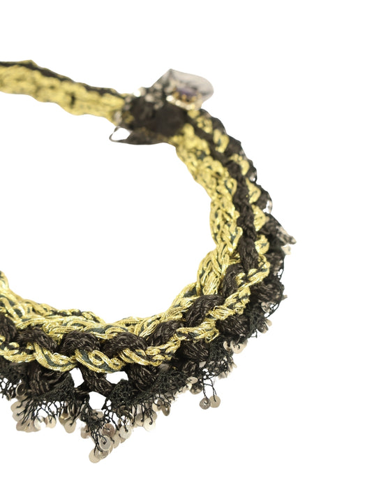 Moon Lace – French Lace Black Glitter Necklace