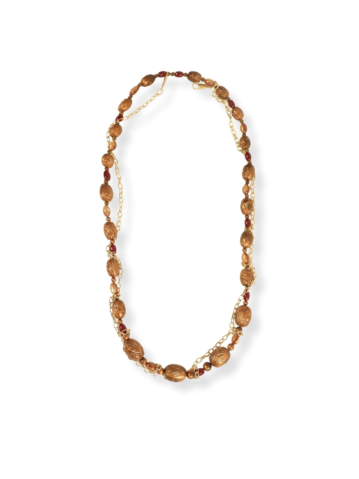 Crystal Body – Embossed Stone Metal Necklace