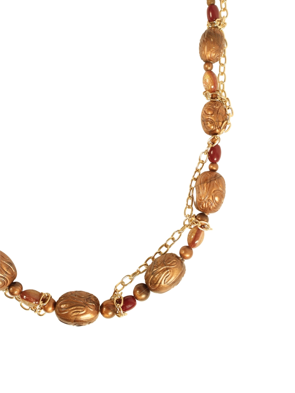 Crystal Body – Embossed Stone Metal Necklace