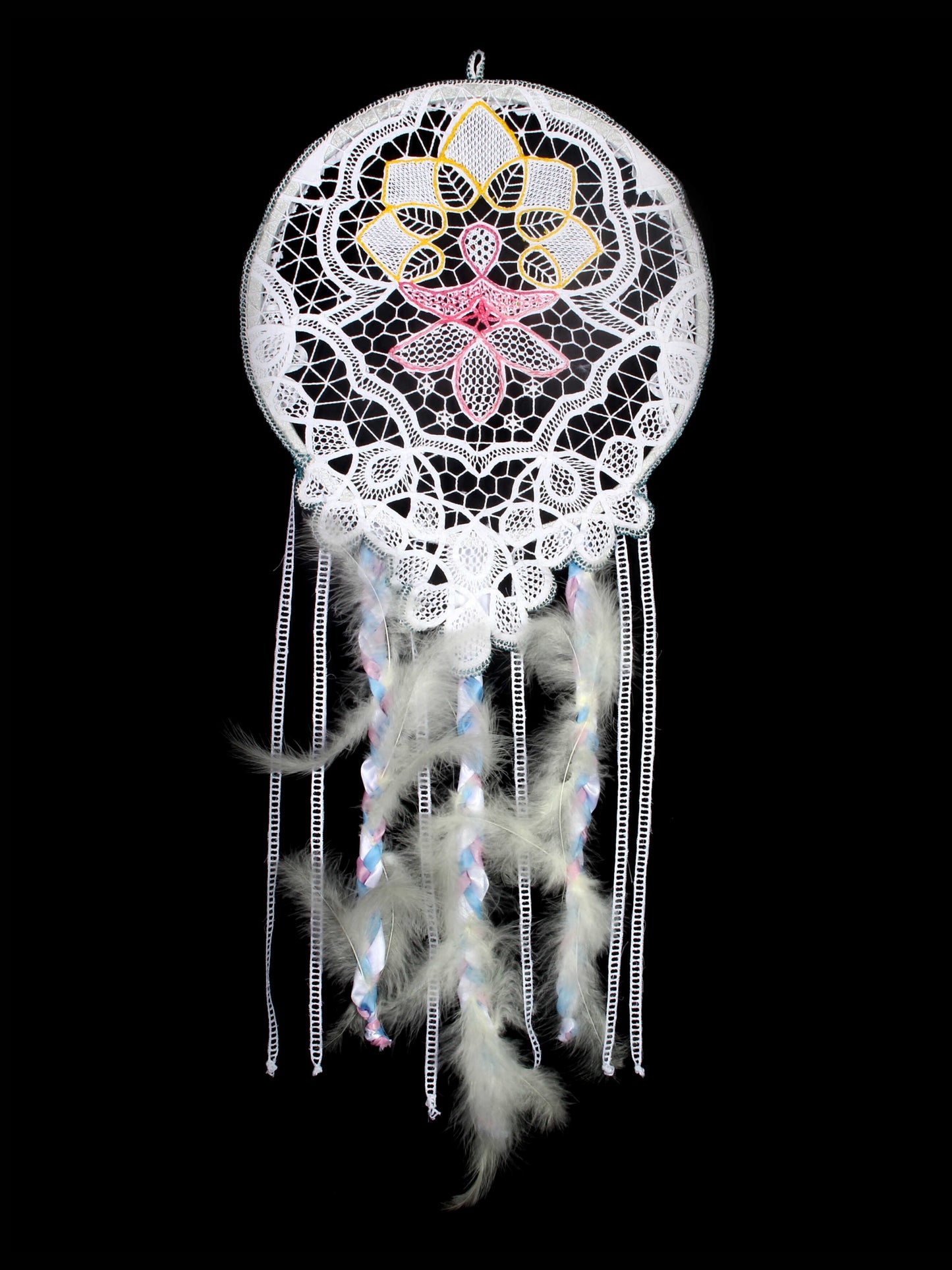 Kalbimdeki Güneş - Antika Dantelli El Yapımı Vintage Dreamcatcher