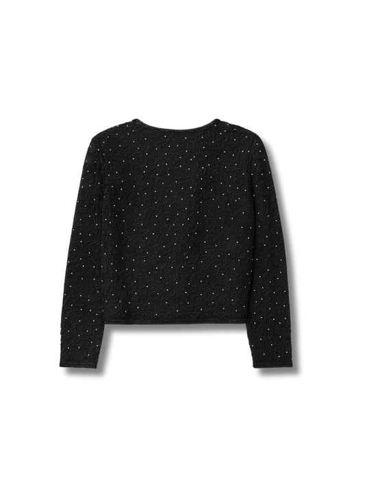 Gece – Siyah Saten Üzeri Mikro Taşlı Kısa Ceket