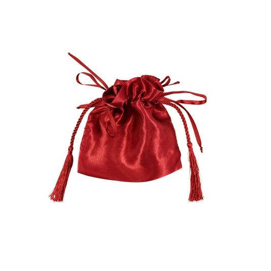 Bordo Sükûn – İpek Saten ve Dantel Detaylı El Yapımı Kese