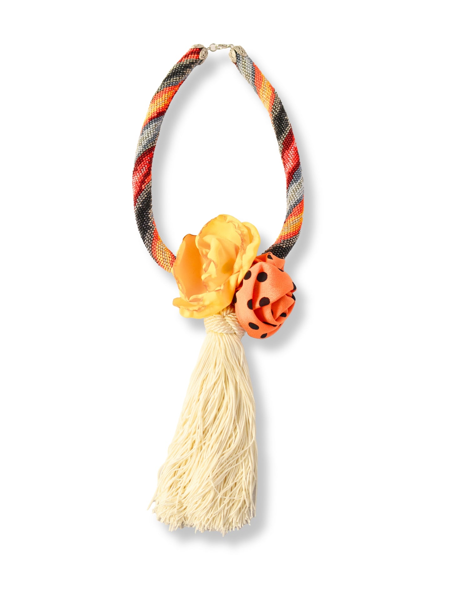 Müge – Yellow Rose and Tassel Joy Necklace