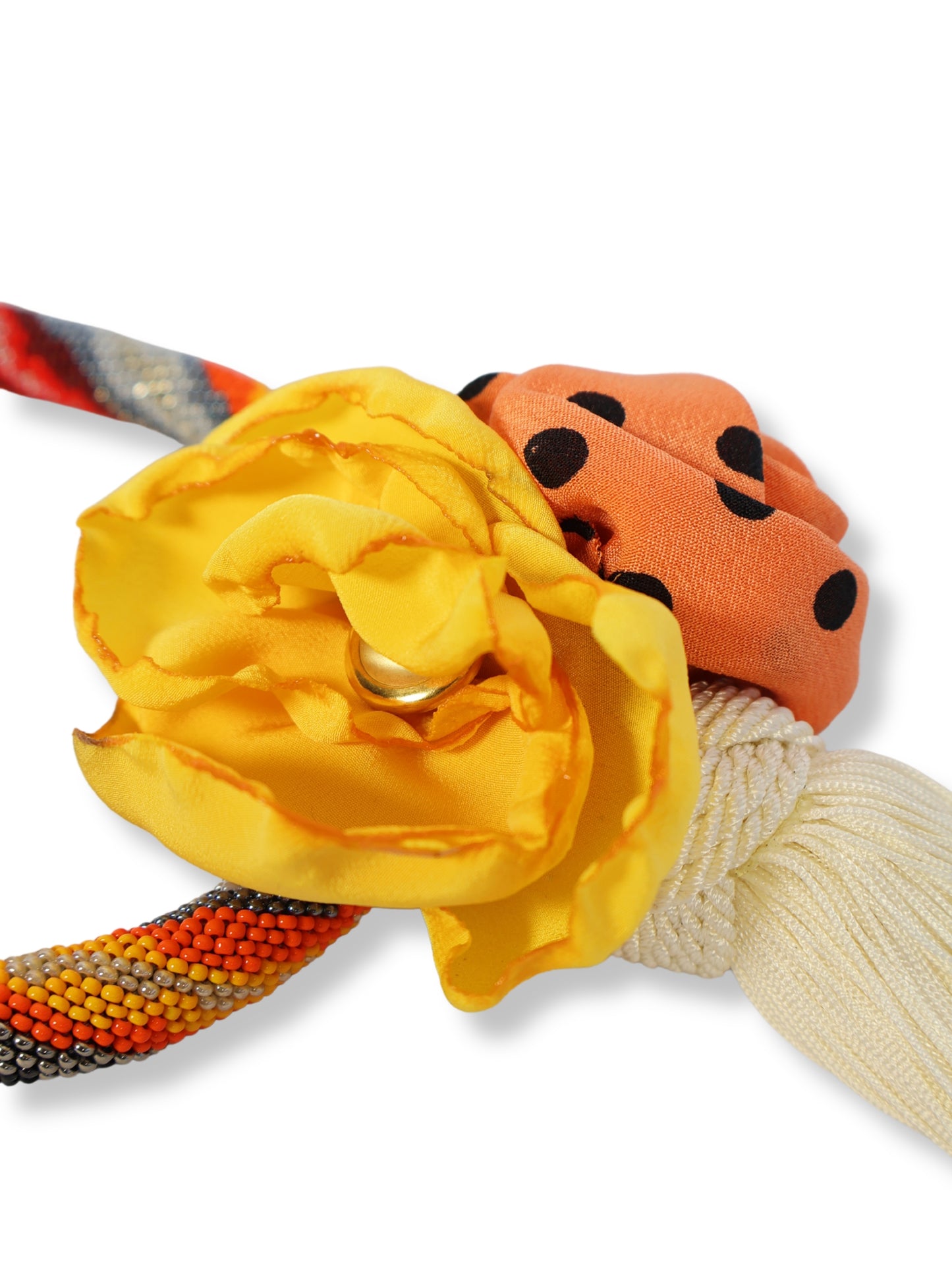 Müge – Yellow Rose and Tassel Joy Necklace