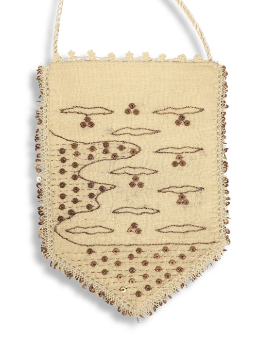 Bakır Işıltı – Payetli Keten El Kese