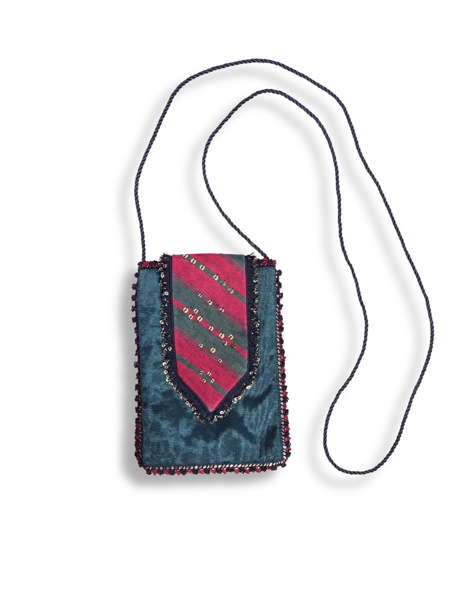 Mavi Derinlik – İpek Tığlı Fay Kumaş Kese