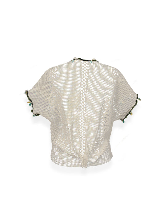 Nisa – İğne Oyası Süslemeli El Örmesi Dantel Bluz