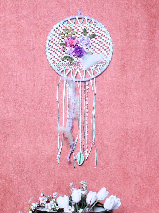 My Rose Garden - Handmade Vintage Dreamcatcher with Crochet Decorations