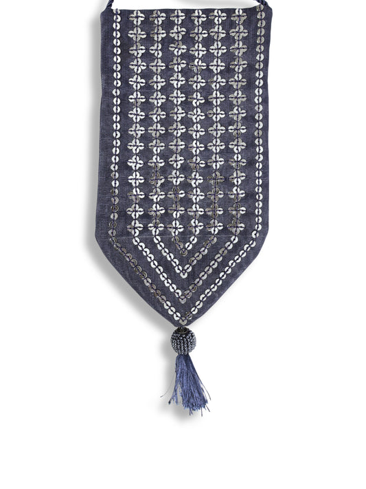 Gümüş Su – Lacivert İpek Fay Kumaş Kese