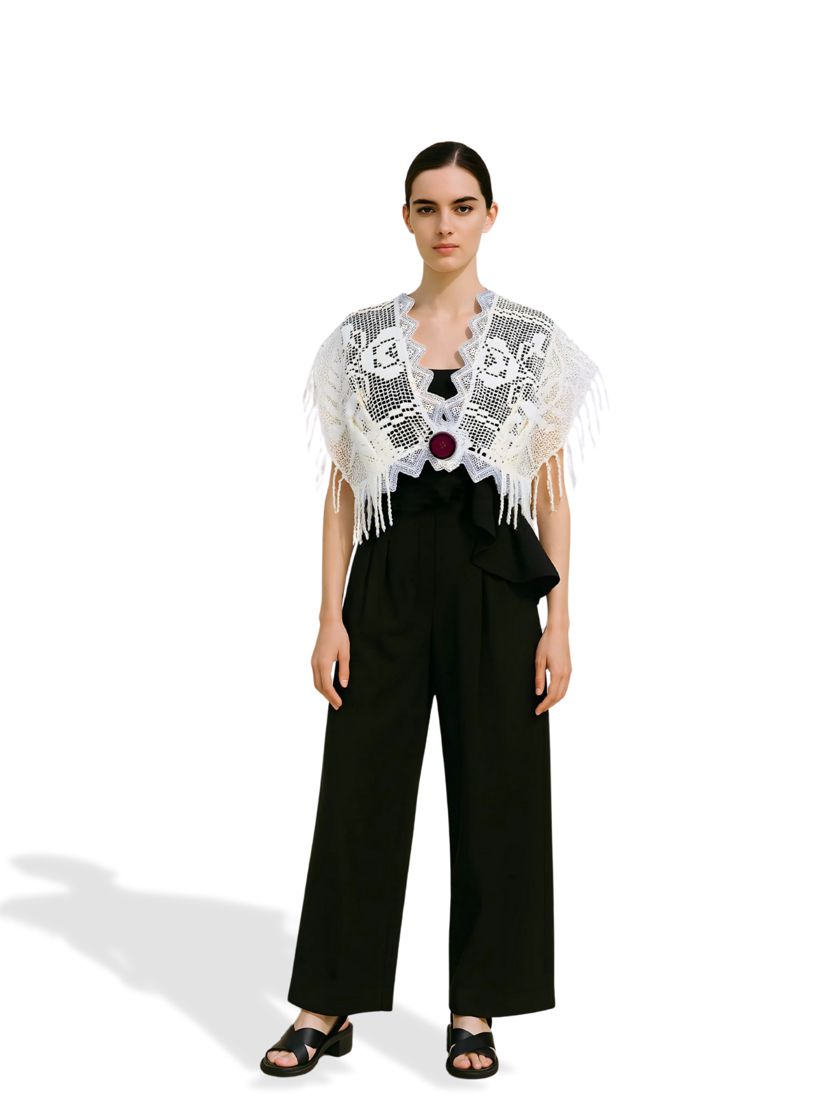 Lina – Fiyonk Detaylı Güpür Crop Bluz