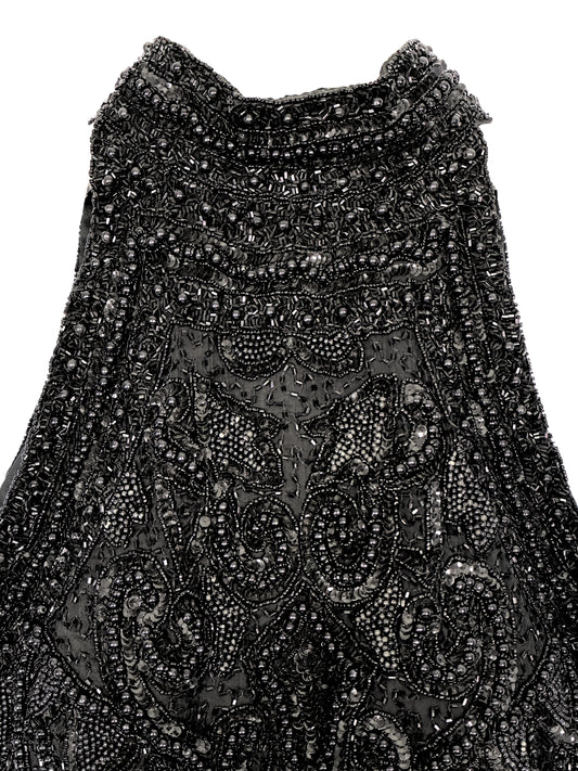 Siyah Işık – Boncuk İşlemeli Yüksek Yaka Bluz