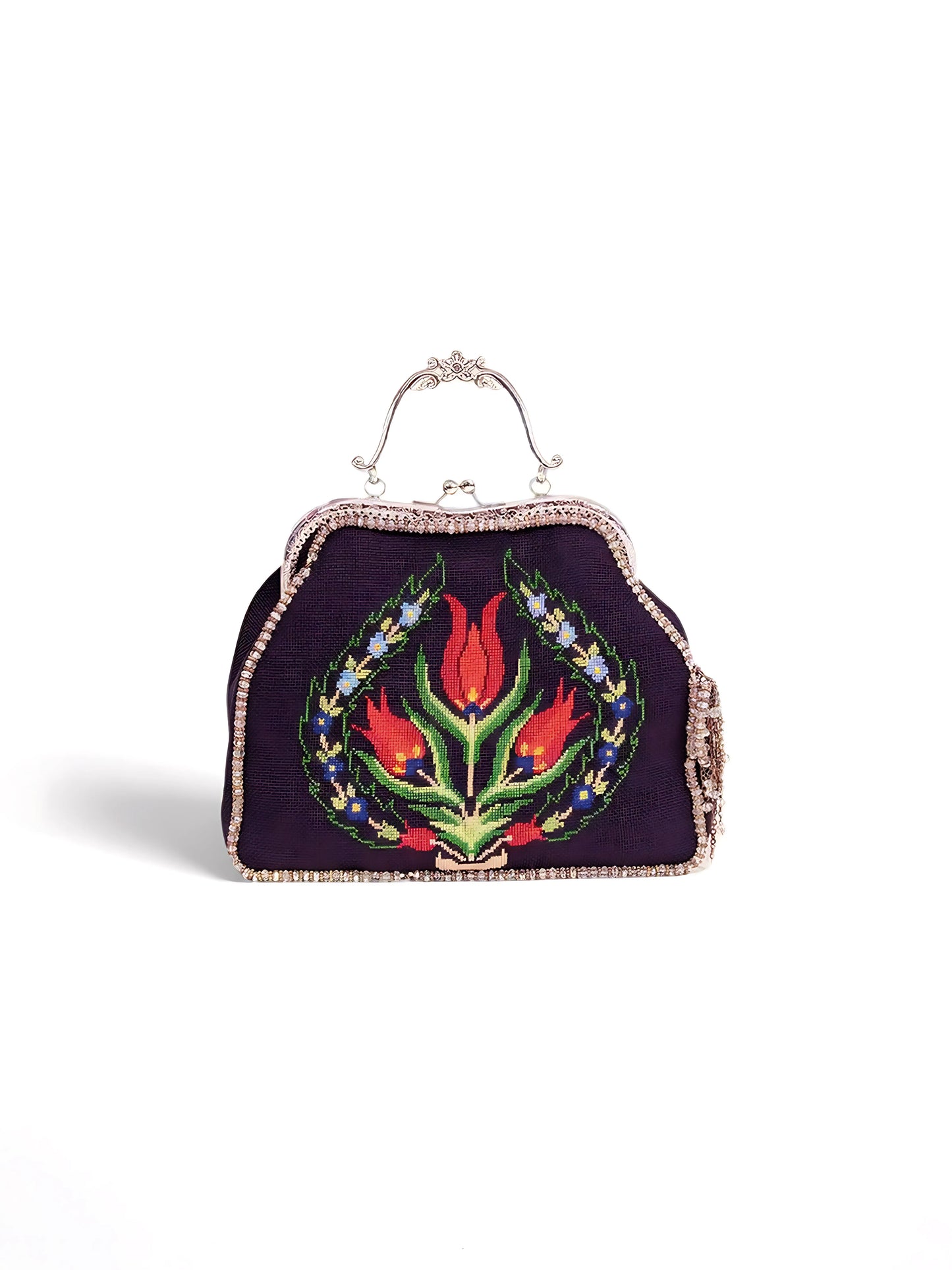 Lalezar – Hand Embroidered Tulip Garden Vintage Bag