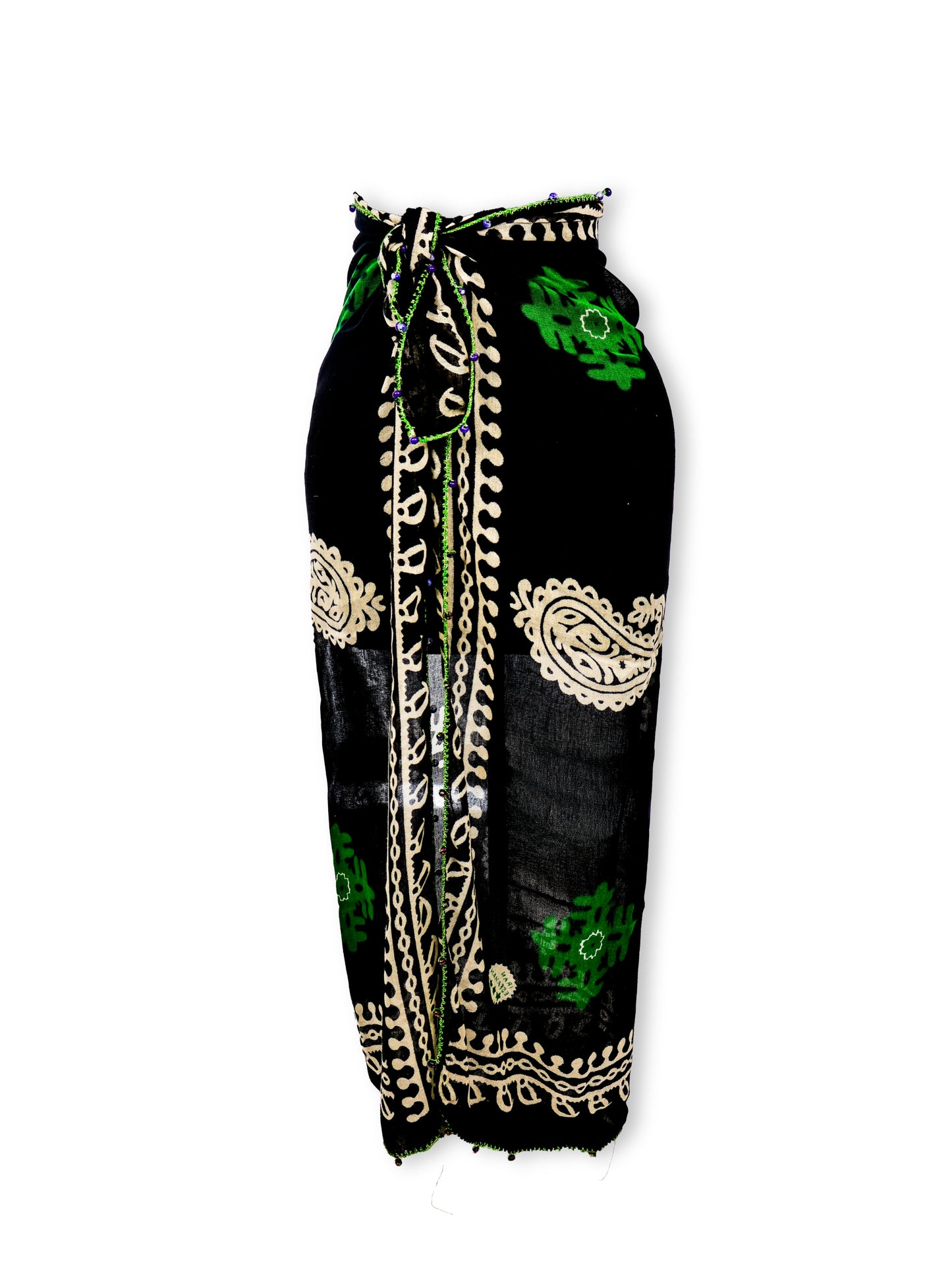 Green Evening - Pareo with Nature's Shadow Pattern