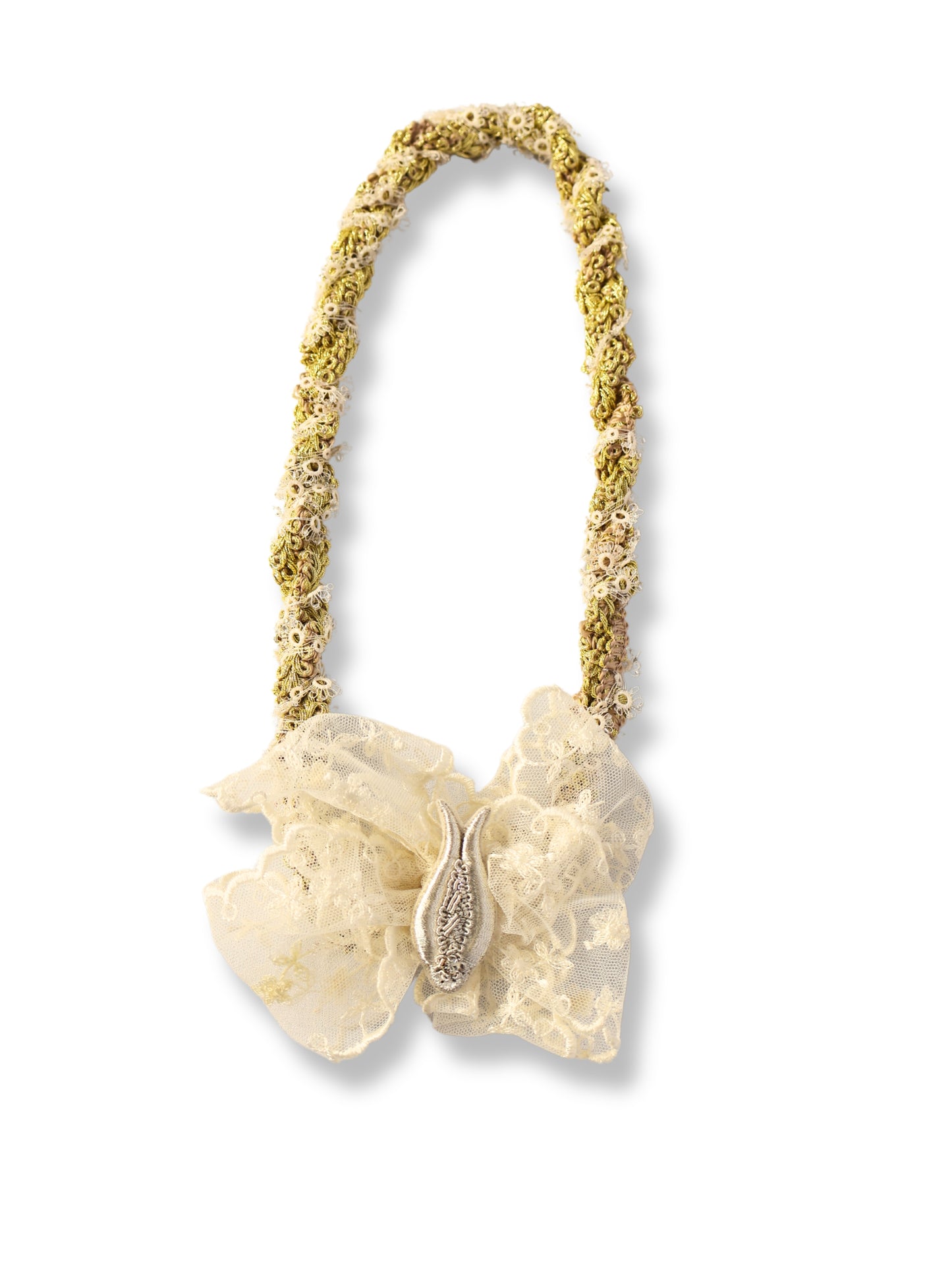 Zarife – Muted Gold and Tulle Elegance Necklace