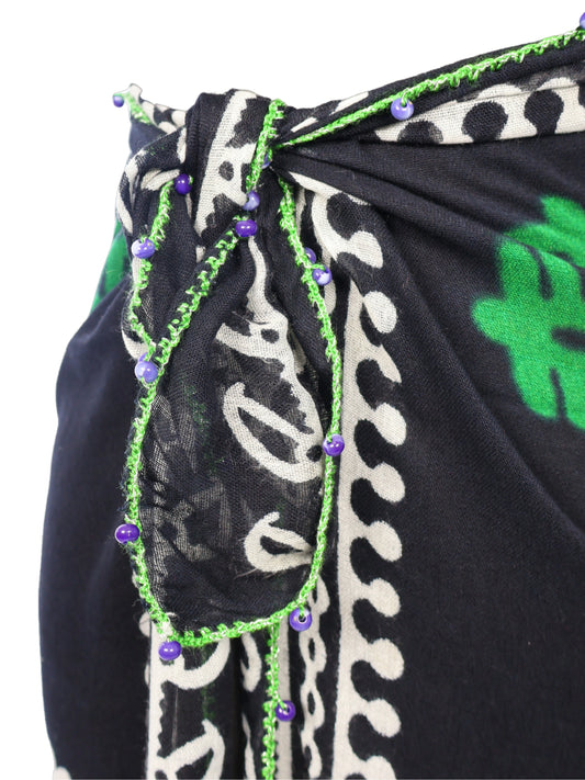 Green Evening - Pareo with Nature's Shadow Pattern