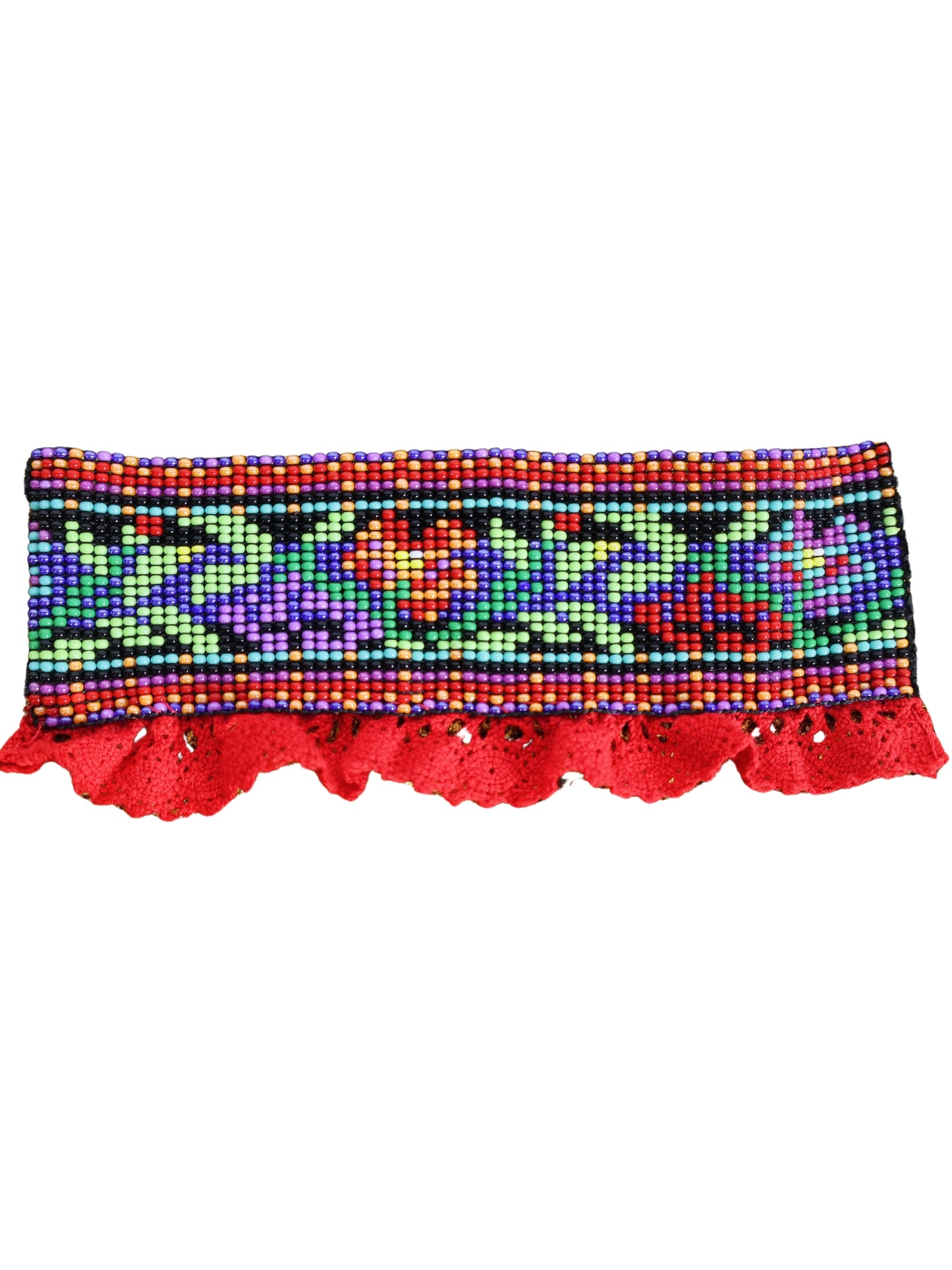 Arîn- Tığ İşi Zemin Üzerine Etnik Motifli Küçük Çanta