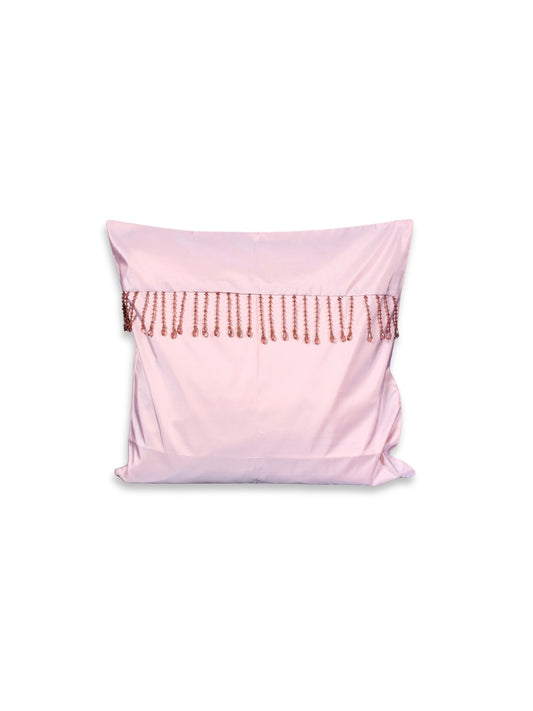 Pudra Zarafeti – Taş Detaylı İpek Tafta Kırlent Kılıfı