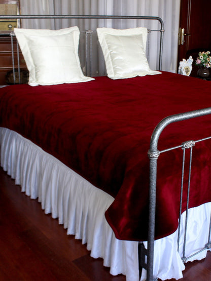 Cardin – Bordo Çift Kişilik Vintage Battaniye/Yatak Örtüsü