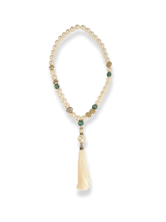 Mother of Pearl Shine – Large Pearl Shaped Sparkling Necklace