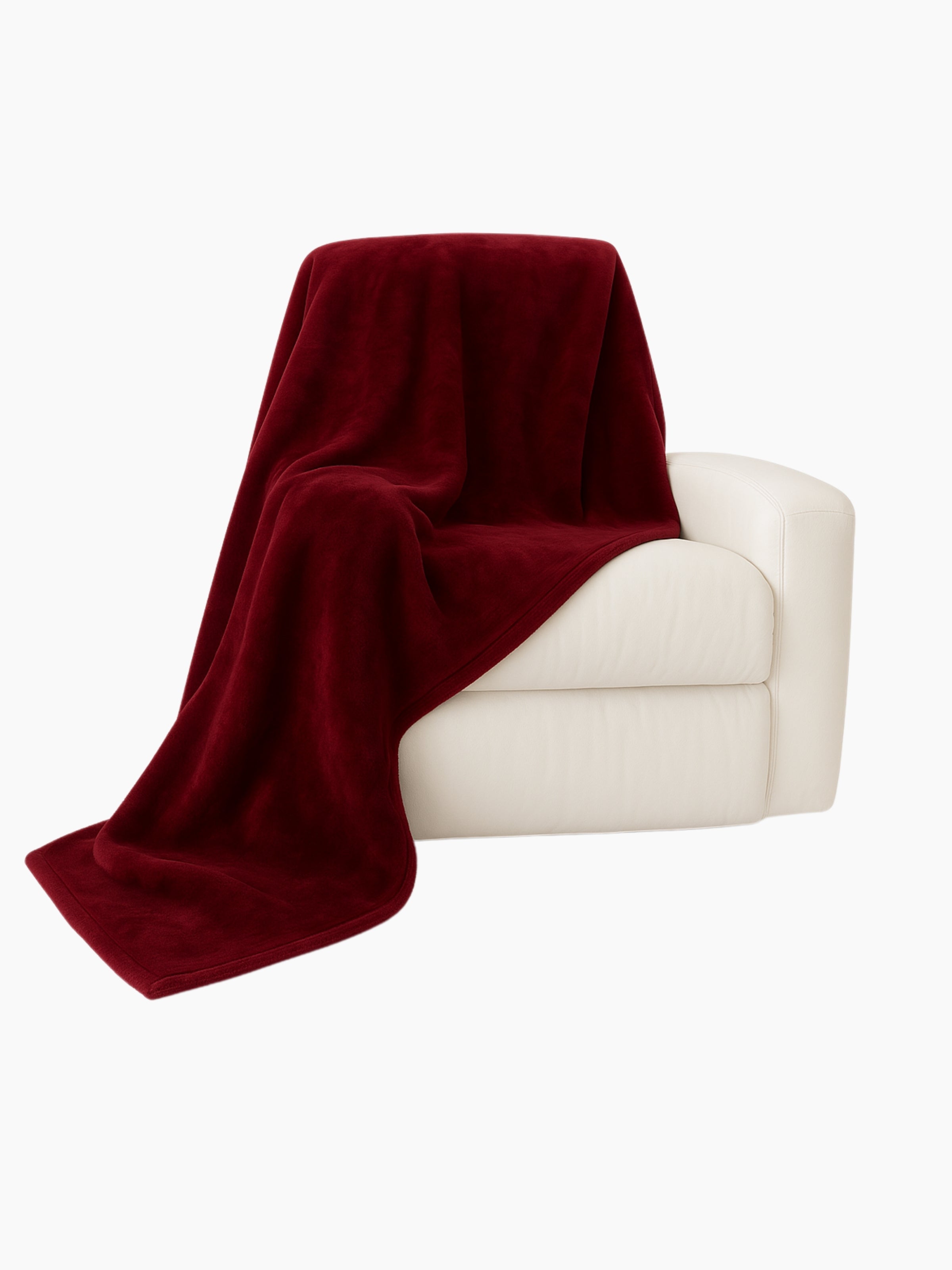 Cardin – Bordo Çift Kişilik Vintage Battaniye/Yatak Örtüsü