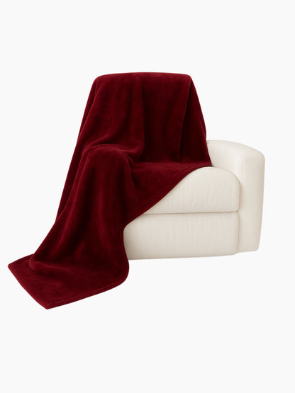 Cardin – Bordo Çift Kişilik Vintage Battaniye/Yatak Örtüsü