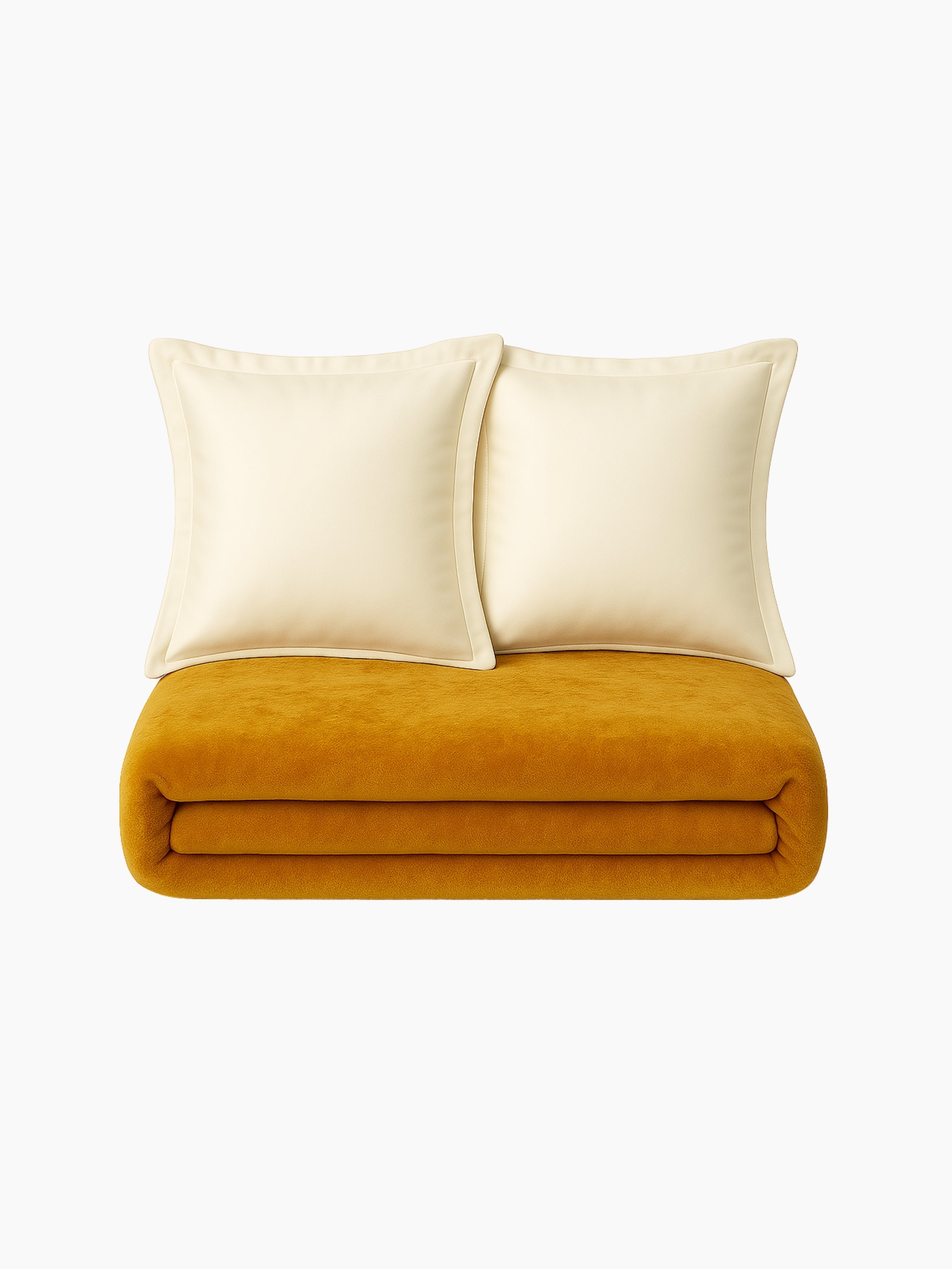 Solea – Hardal & Sarı Çift Kişilik Vintage Battaniye/Yatak Örtüsü