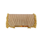 Wine Shimmer – Lace Detail Flap Clutch Bag
