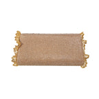 Wine Shimmer – Lace Detail Flap Clutch Bag