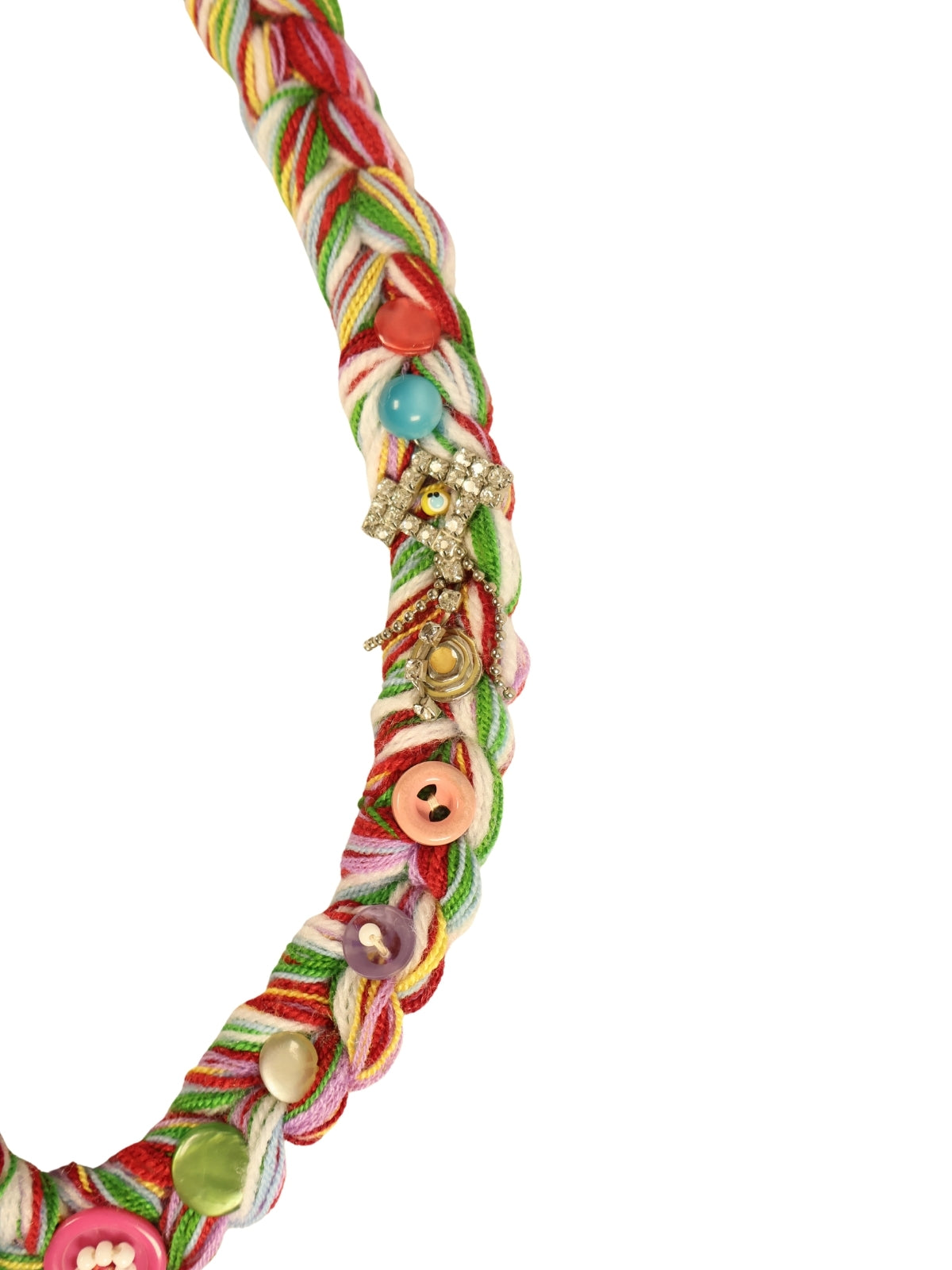 Button Garden – Short Necklace with Old Stone Embroidery