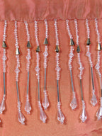 Turuncu Vurgu – Taş Detaylı İpek Tafta Kırlent Kılıfı