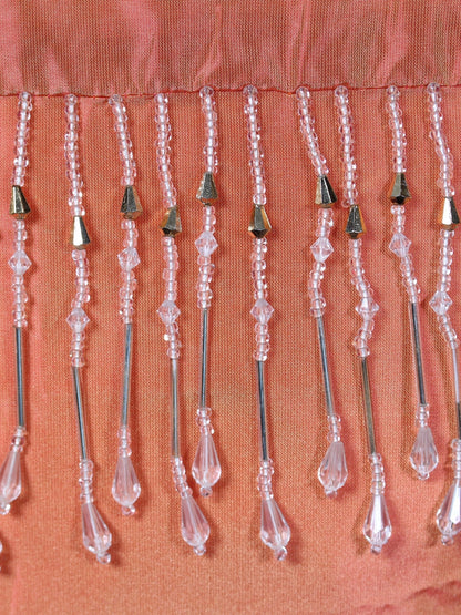 Turuncu Vurgu – Taş Detaylı İpek Tafta Kırlent Kılıfı