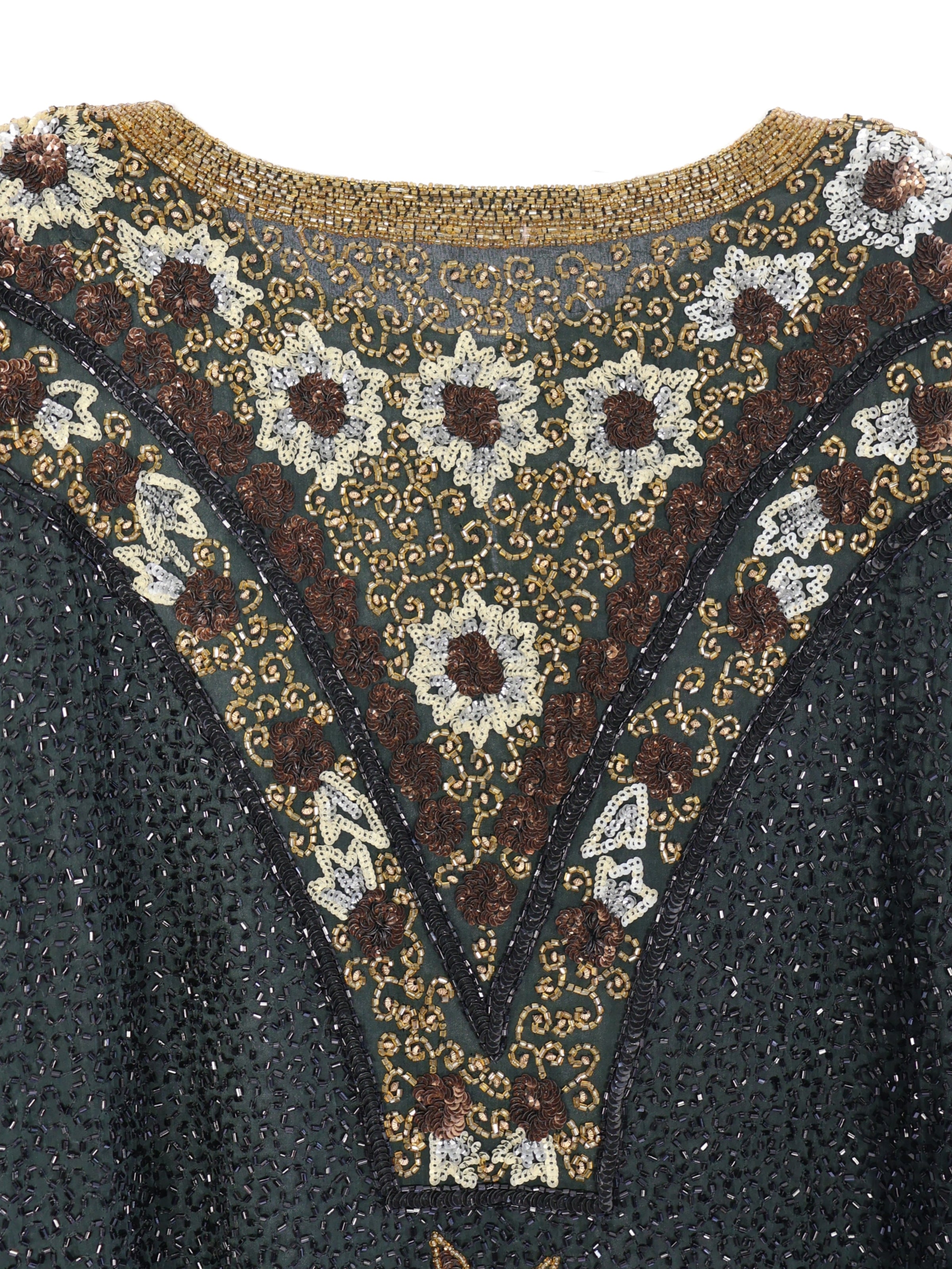 Bahar Dokusu – Çiçek Motifli Siyah ve Kahverengi Ceket