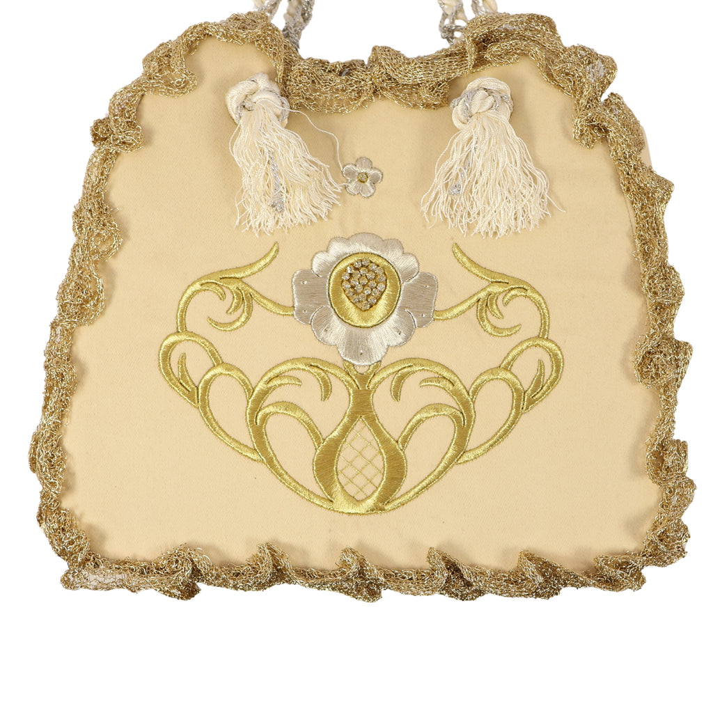 Sırma Touch - Maraş Embroidery and Lace Detailed Gusseted Handbag