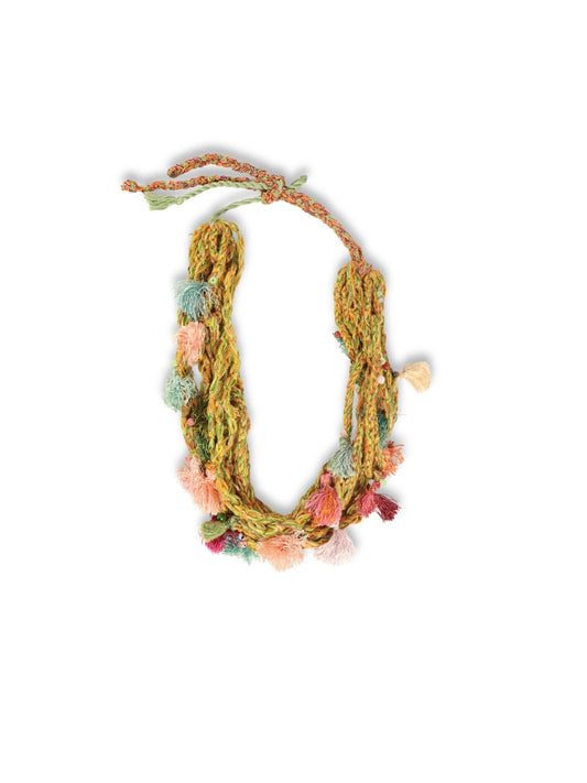 Colorful Knots – Adjustable Cord Necklace with Stone Tassels
