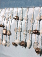 Buzlu Işık – Mavi Kadife & Saten Kırlent Kılıfı Boncuk İşlemeli