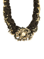 Sparkle in the Night – Glittery Sequined Black Cord Necklace