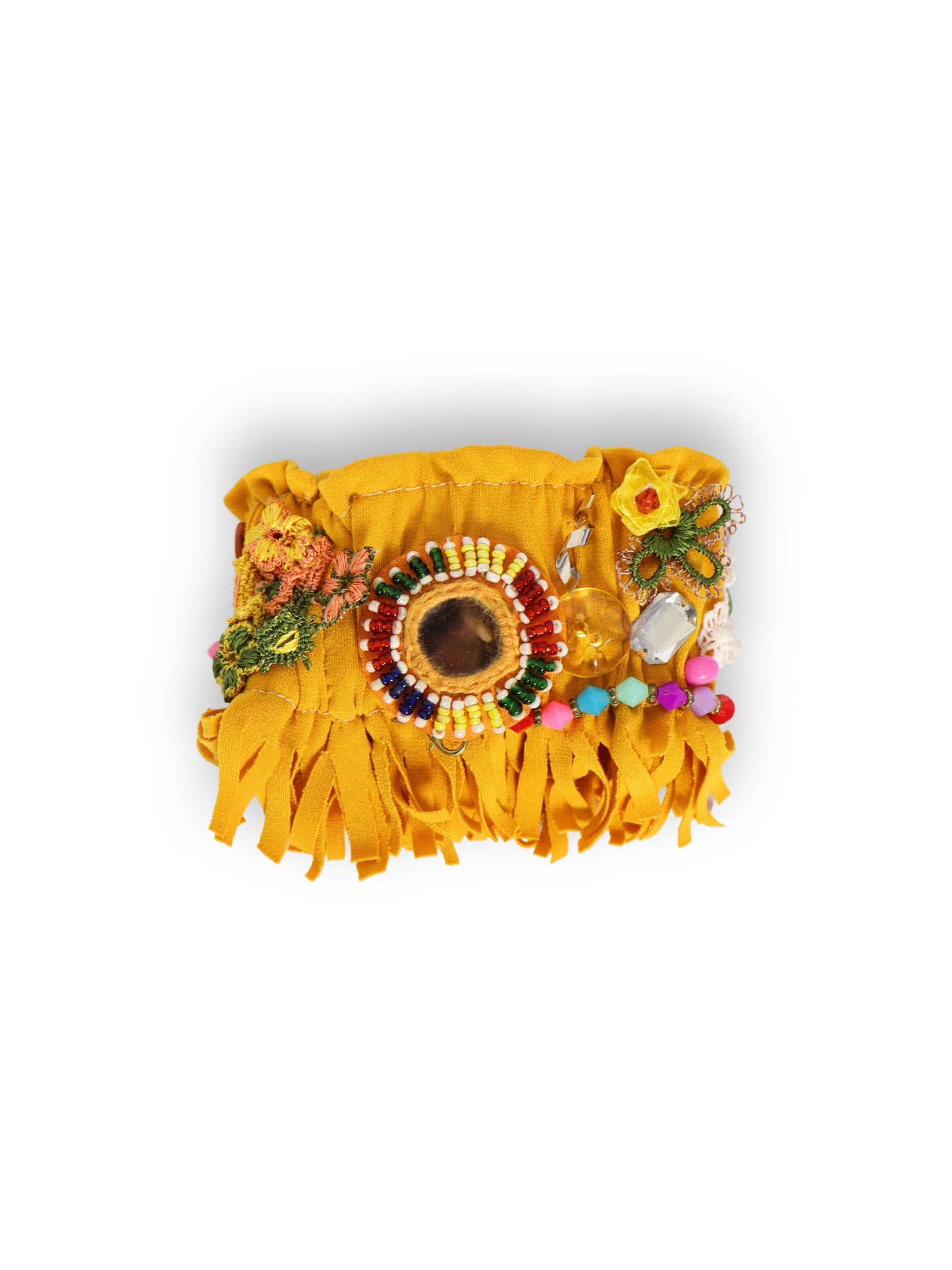 Sun - Yellow Bead Detailed Fabric Bracelet
