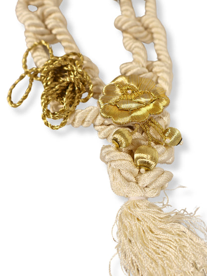 Ferahnaz – Double Rope and Rose Detailed Necklace