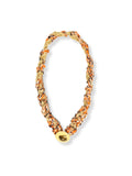 Tranquil Shore – Beaded Lace and Colorful Embroidered Cord Necklace