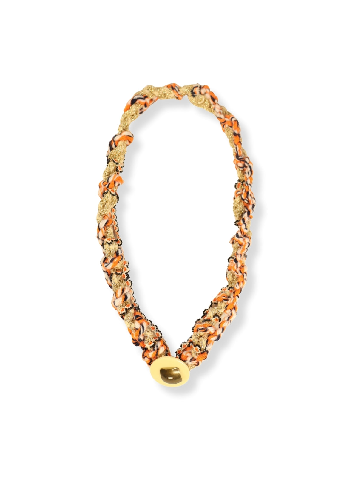 Tranquil Shore – Beaded Lace and Colorful Embroidered Cord Necklace