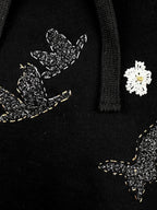 Simli Gece – Gümüş Detaylı Kapüşonlu Oversize Sweatshirt