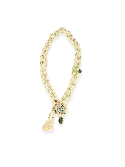 Spring Tip – Silk Mortar Necklace with Ribbon and Stones