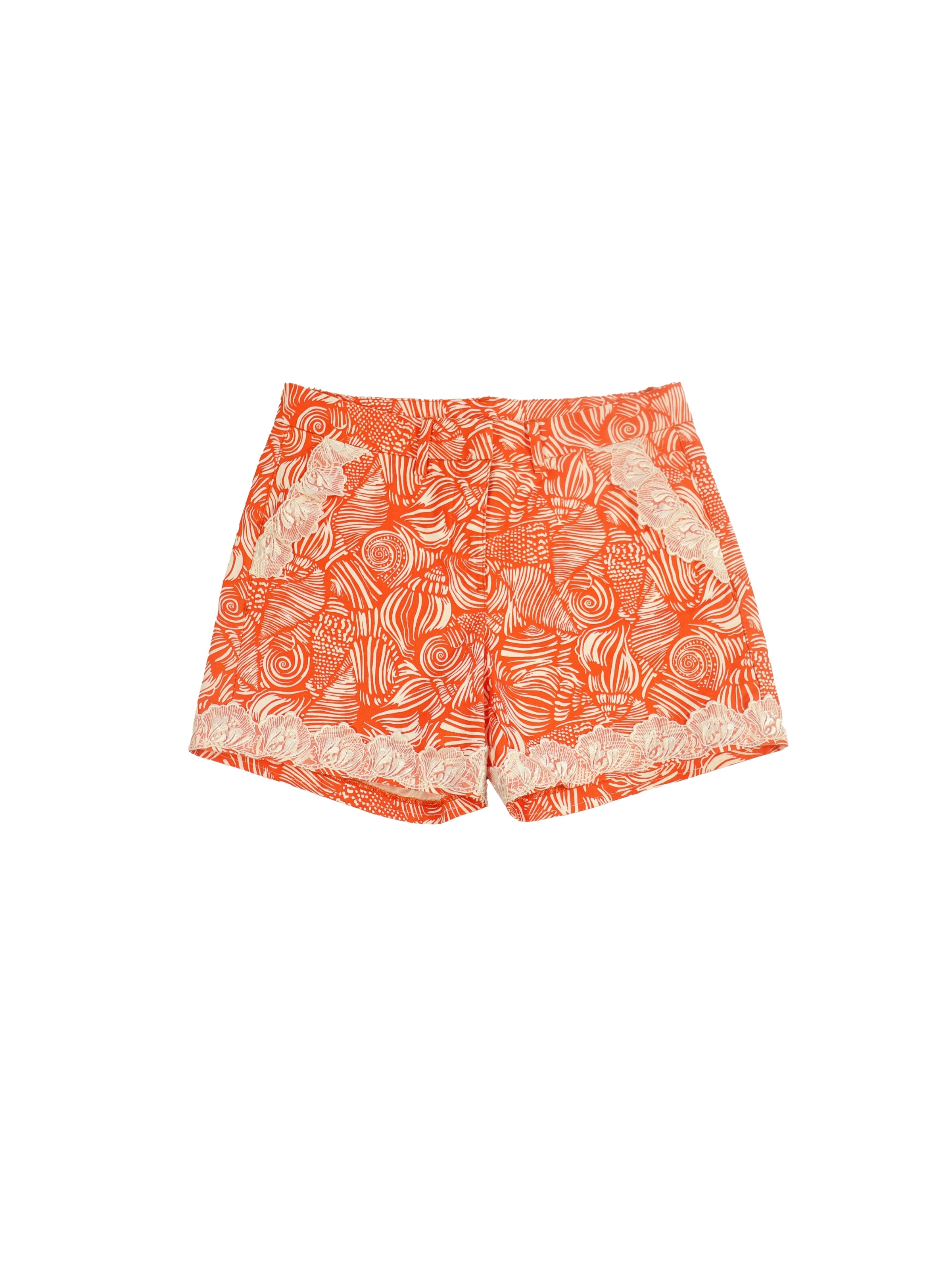 Alara – Lace Hem Patterned Shorts