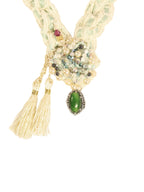 Spring Tip – Silk Mortar Necklace with Ribbon and Stones